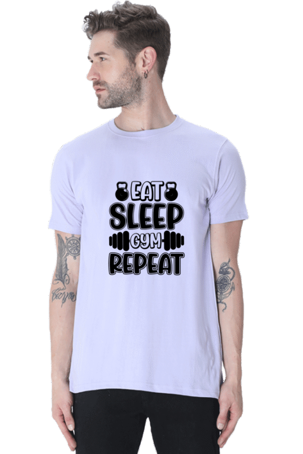 Unisex Gym Motivation T-Shirt – Eat Sleep Gym Repeat | TrishulTrends